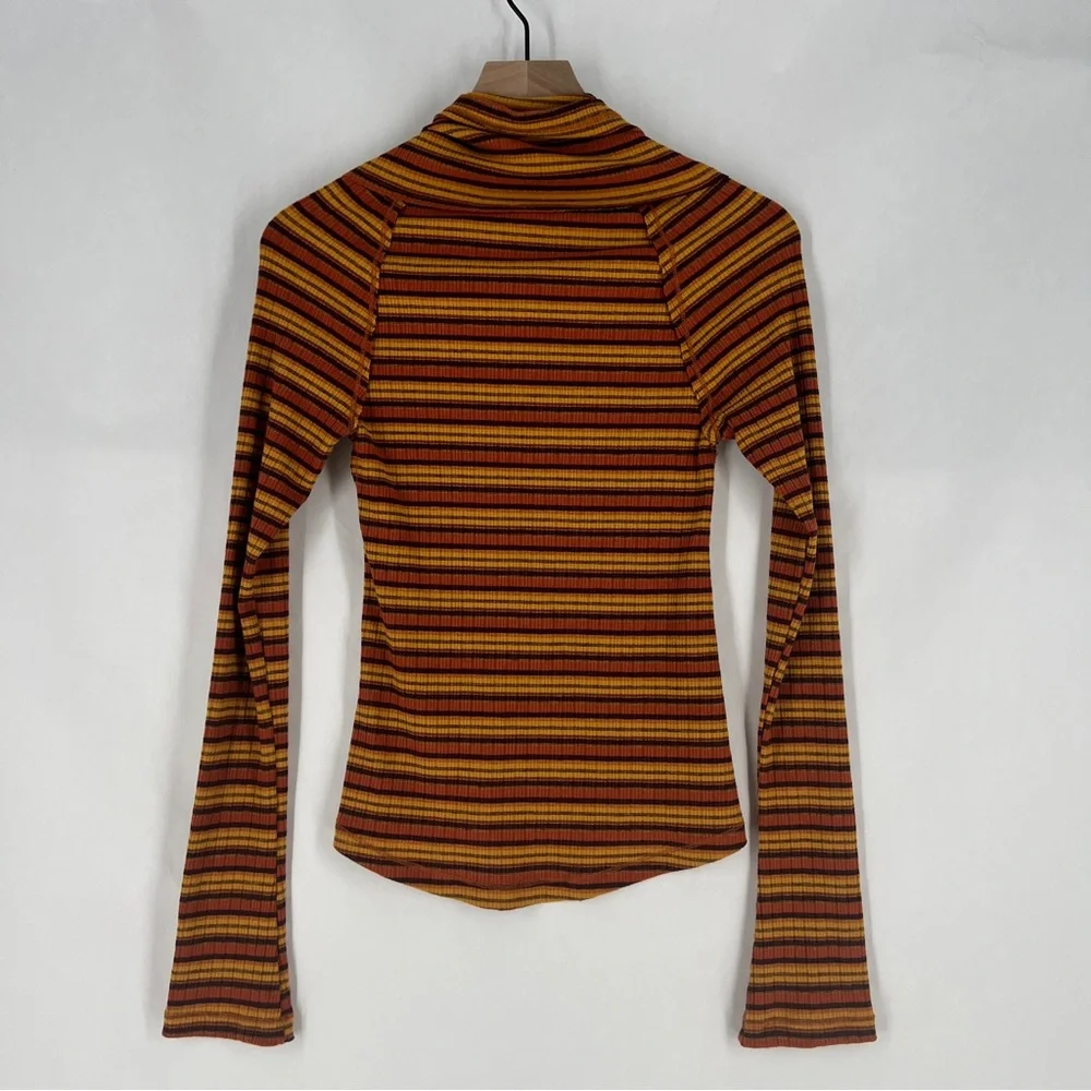 FREE PEOPLE Cape Cod‎ Thermal Striped Ribbed Cowl Neck Size M